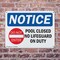 Signmission Pool Closed No Lifeguard On Duty, 10 in W x Rectangle, Plastic OS-2PACK-NS-P-710-L-17677 - alternate 5